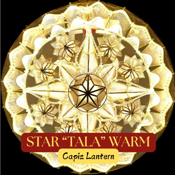 [PH-0140] Parol Tala Natural Capiz Lantern - 220v (20 inches / 51cm)