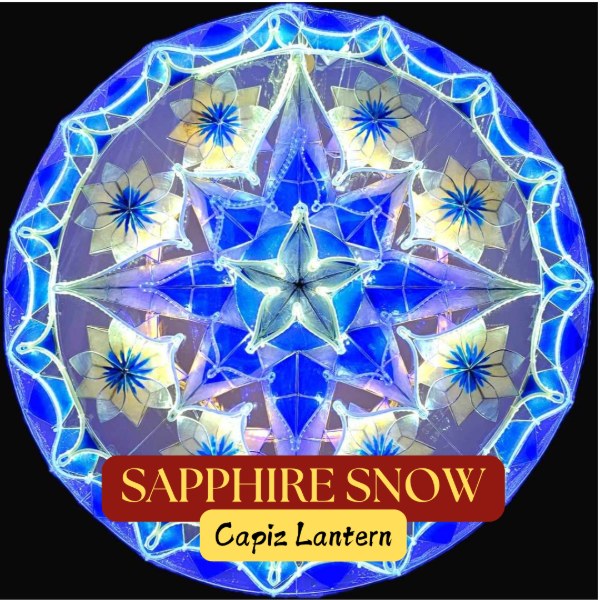 [PH-0146] Parol Tala Sapphire Snow Capiz Lantern - 220v (20 inches / 51cm)