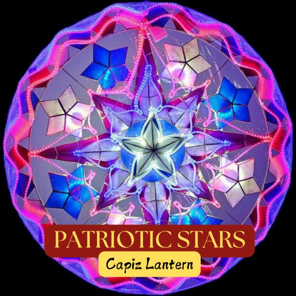 [PH-0149] Parol Tala Patriotic Star Capiz Lantern - 220v (20 inches / 51cm)