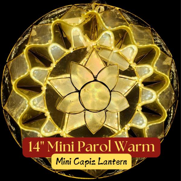[PH-0152] Parol Mini 14" Natural Capiz Lantern - 220v