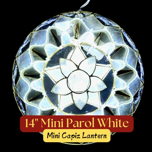 [PH-0153] Parol Mini 14" Natural Capiz Lantern - 220v