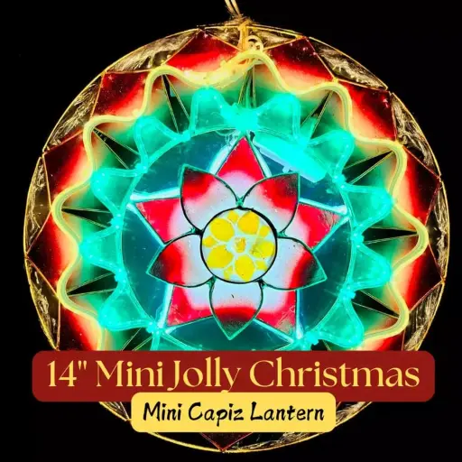[PH-0154] Parol Mini 14" Jolly Christmas Capiz Lantern - 220v