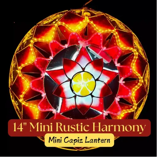 Parol Mini 14" Rustic Harmony Capiz Lantern - 220v