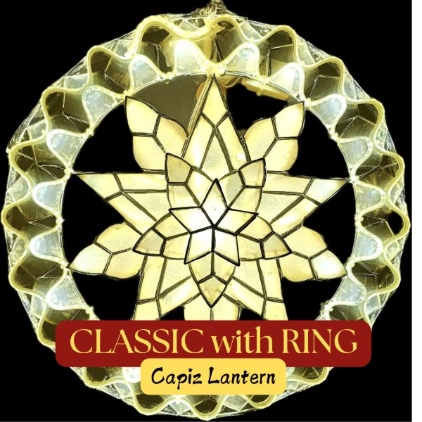 [PH-0179] Parol Special with Ring Capiz Lantern - 220v (20 inches / 51cm)