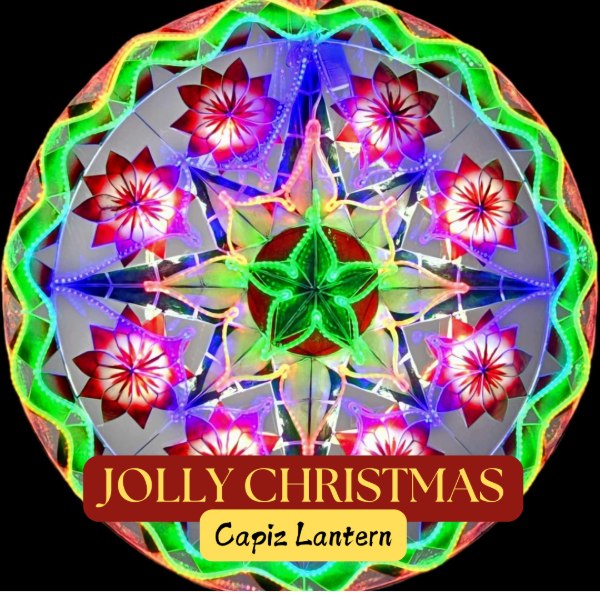 [PH-0186] Parol Tala Jolly Christmas Capiz Lantern - 220v (20 inches / 51cm)