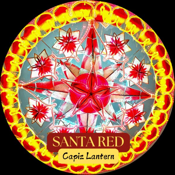 [PH-0195] Parol Tala Santa Red Capiz Lantern - 220v (20 inches / 51cm)
